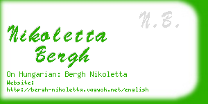 nikoletta bergh business card